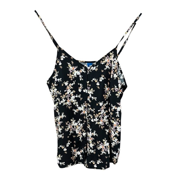 🟣Old Navy Black Floral Button Down Spaghetti Strap Tank – XS - Picture 1 of 4